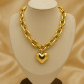 Golden Metallic Heart Necklace